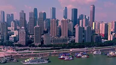 城市建筑群高楼大厦CBD办公楼航拍视频的预览图